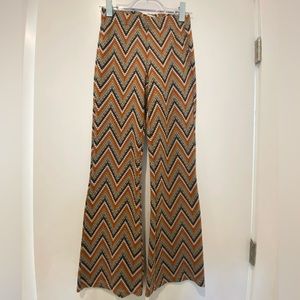 Urban Outfitters Multi-Colored Squares Pull-On Flare Pants